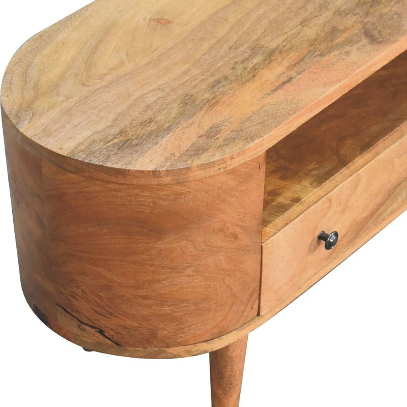 Modern Mini Rounded Entertainment Unit - Oak by HouseOfZazla