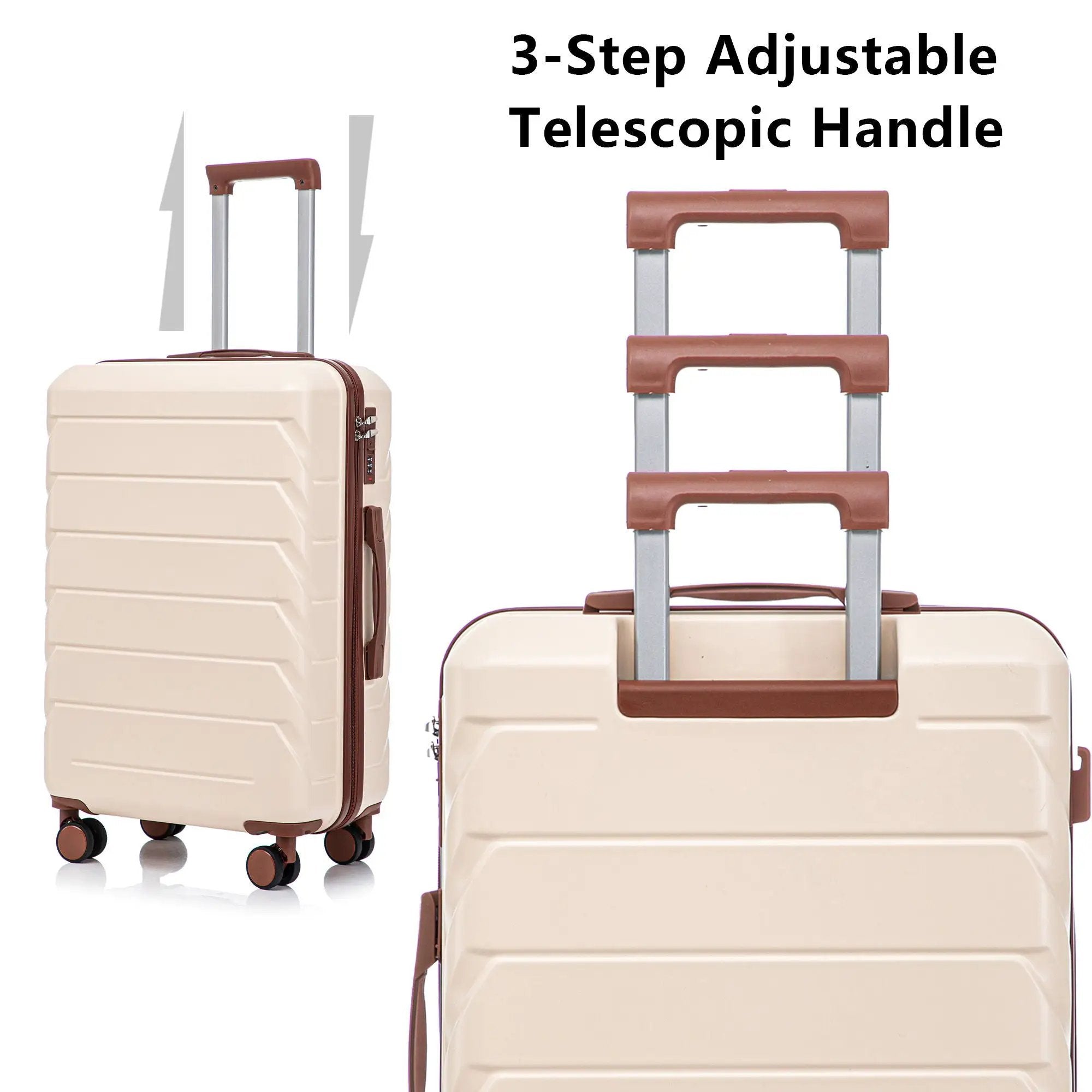 3 Pieces Set 20" / 24" / 28" Spinner Wheel Luggage With Combination Lock by HouseOfZazla
