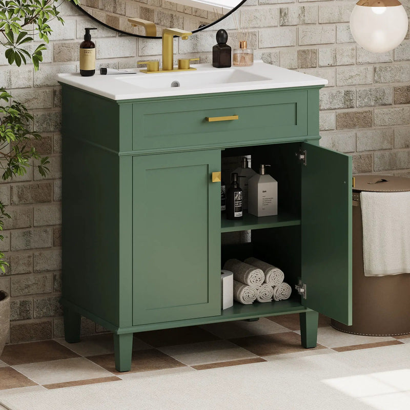 Bathroom Vanity With Ceramic Basin, Soft Close Door And Adjustable Shelves by Unique Piece Furniture