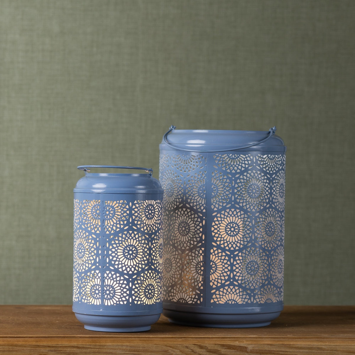 Punched metal lantern candle holder (set of 2), photo 2 of 2