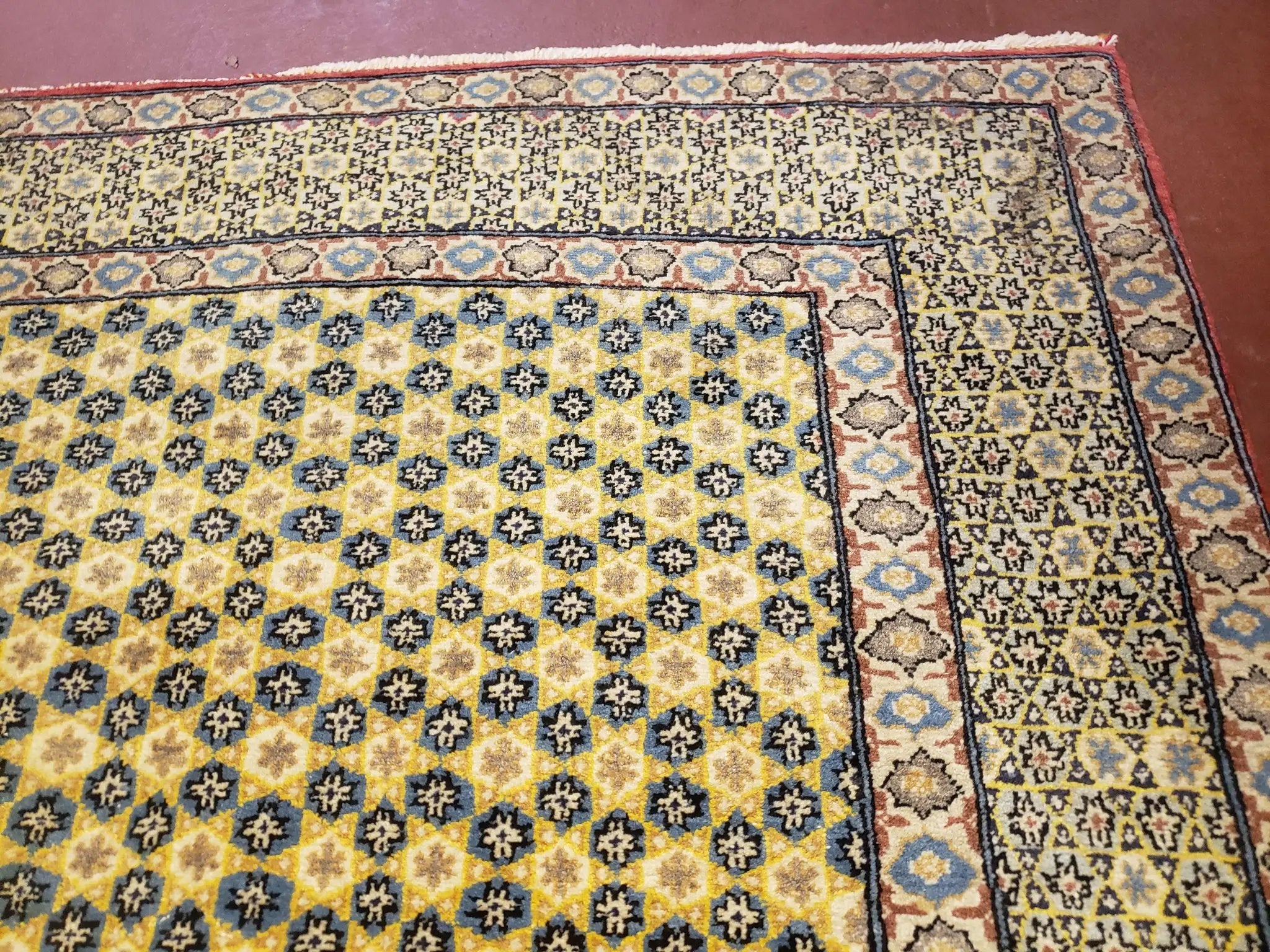 5x7 Authentic Handmade Rug Star Of David Wool Rug Green Rug Gold Rug 4x6 Rug by Jewel Rugs