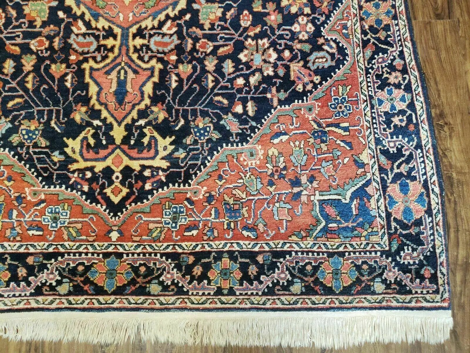 4.5' X 6.5' Handmade Antique Fine Indian Wool Rug Carpet Red by Jewel Rugs