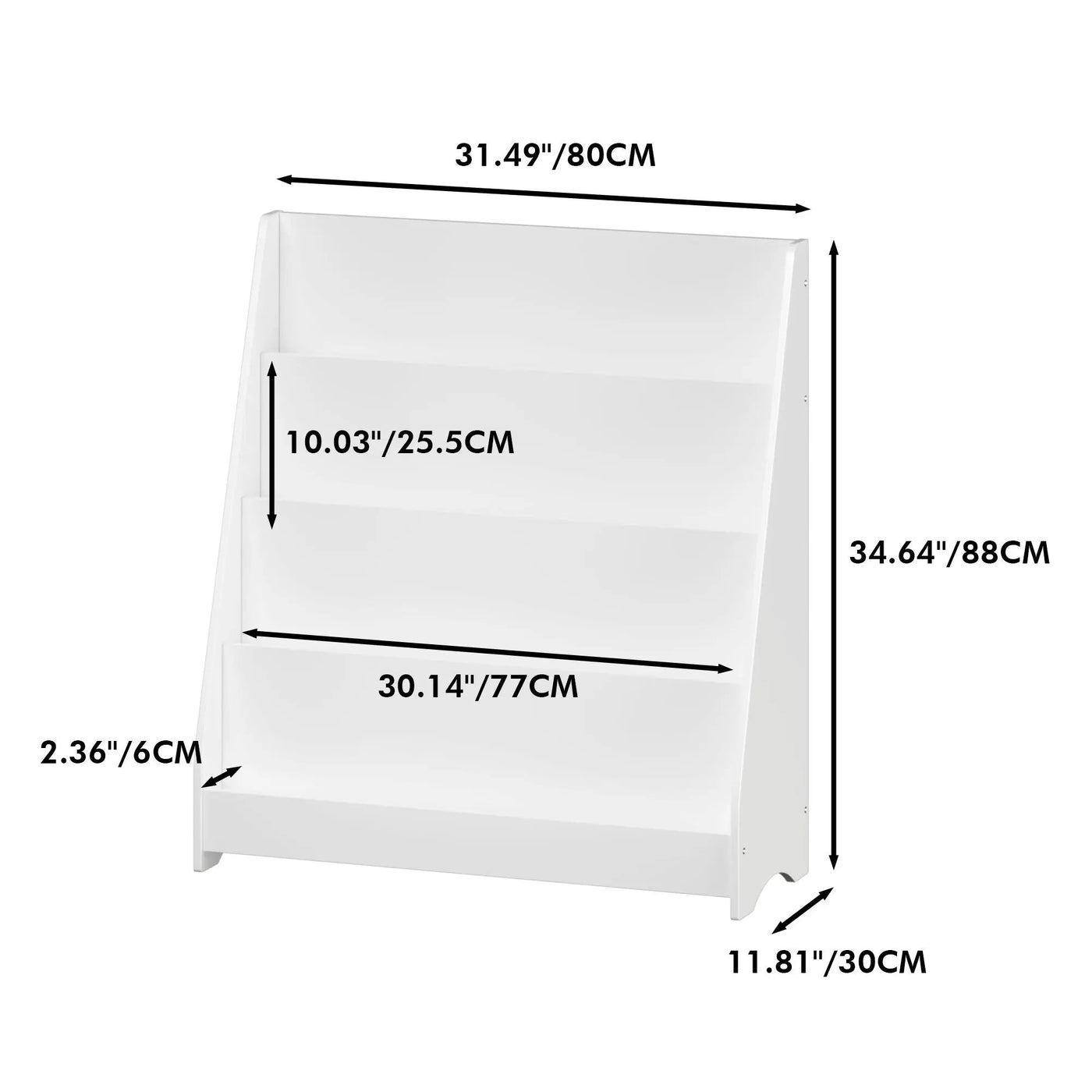 4 Tier Bookshelf, Toddler Book Display Shelves by Unique Piece Furniture