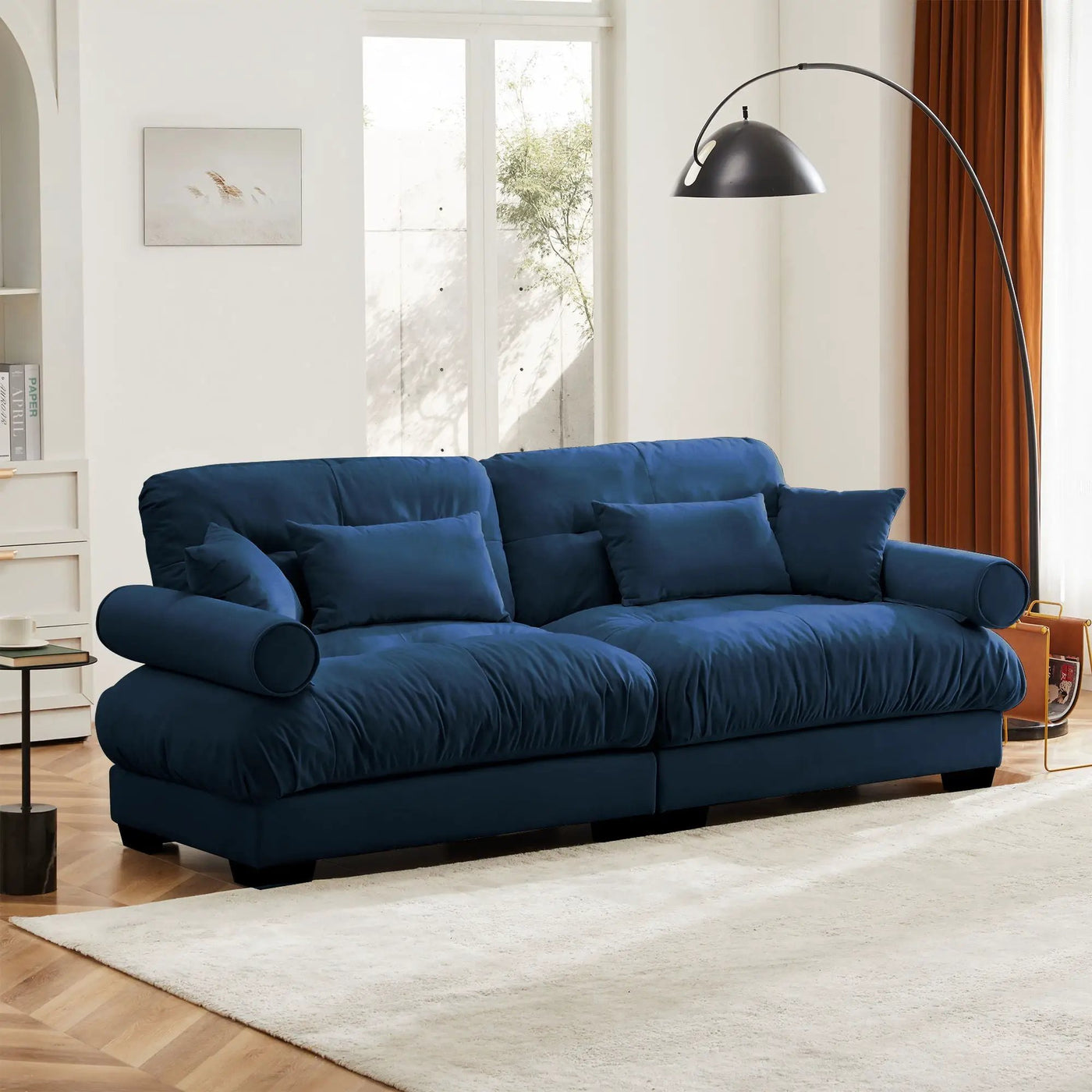 Modern Oversize Sofa With Cloud Like Comfort, Featuring Waist And Throw Pillows by HouseOfZazla