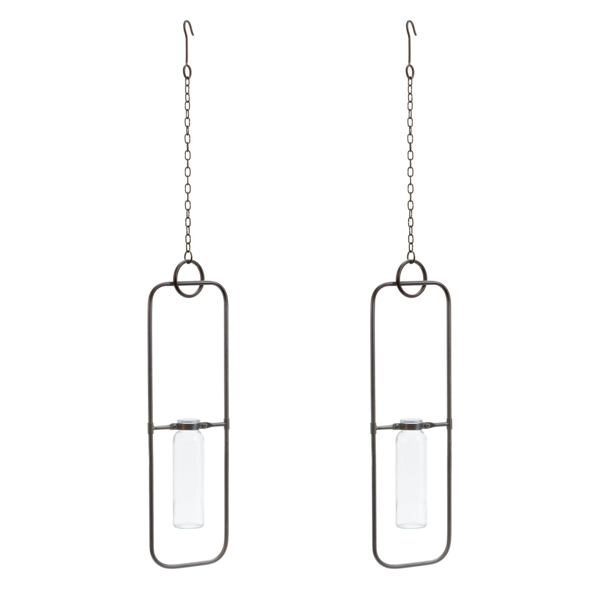 Hanging bottle vase in metal frame (set of 2), photo 3 of 3