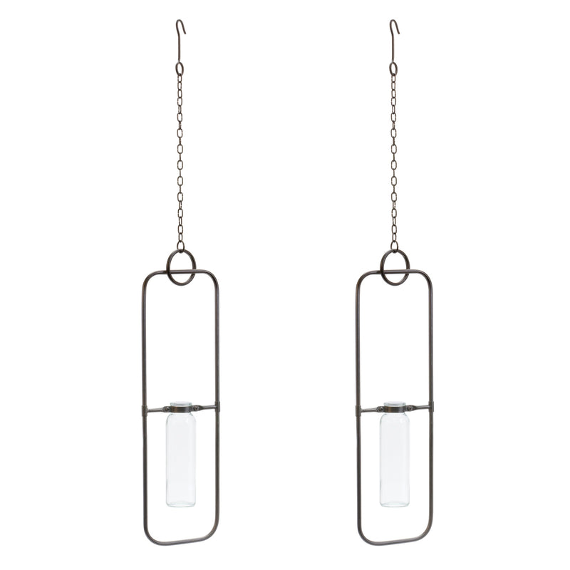 Hanging bottle vase in metal frame (set of 2), photo 3 of 3
