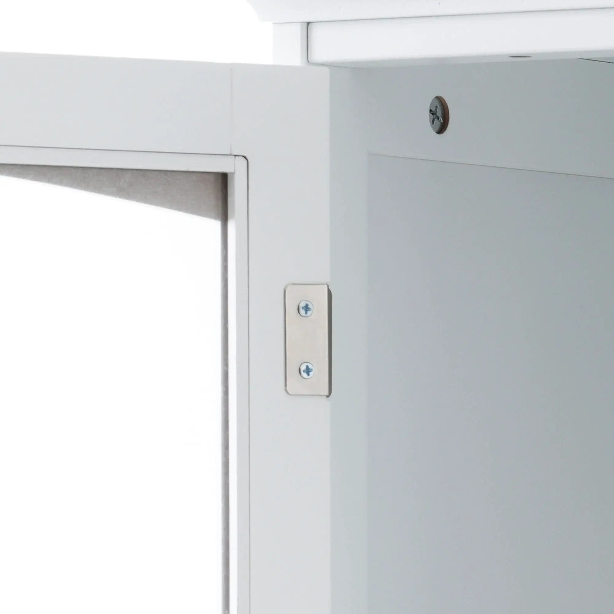 Tall Bathroom Storage Cabinet With Glass Doors, Free-Standing, Two Drawers, And Adjustable Shelves, Board, Painted Perfect For Displaying Your Favorite Items by HouseOfZazla