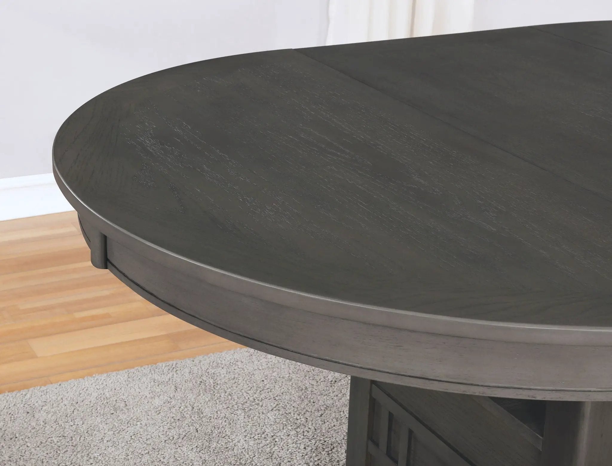 Lavon Oval 60-inch Wood Extension Leaf Dining Table Medium Grey by Unique Piece Furniture