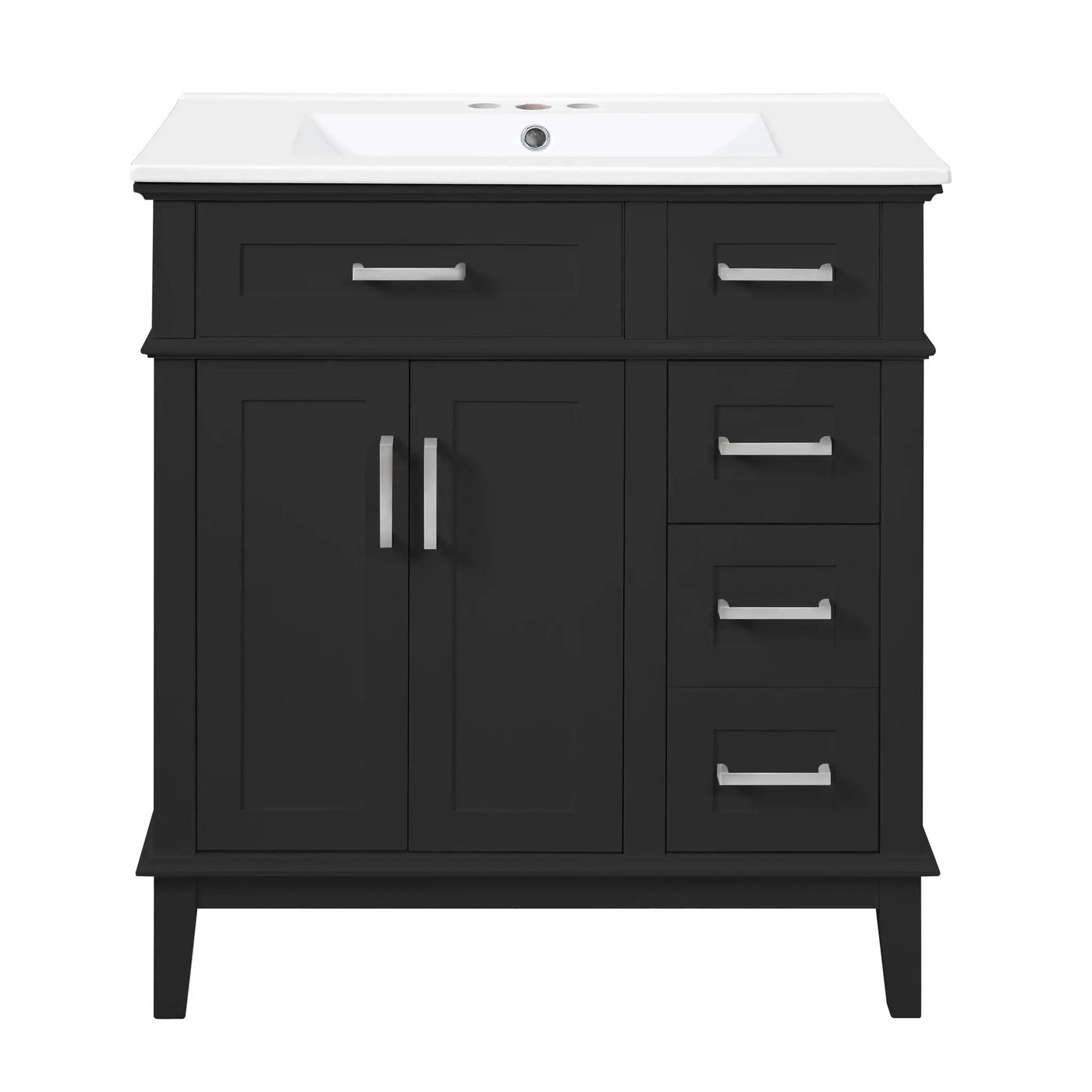 Modern Bathroom Vanity With Sink, Storage Cabinet, Soft Close Doors, Deep & Standard Drawers by HouseOfZazla