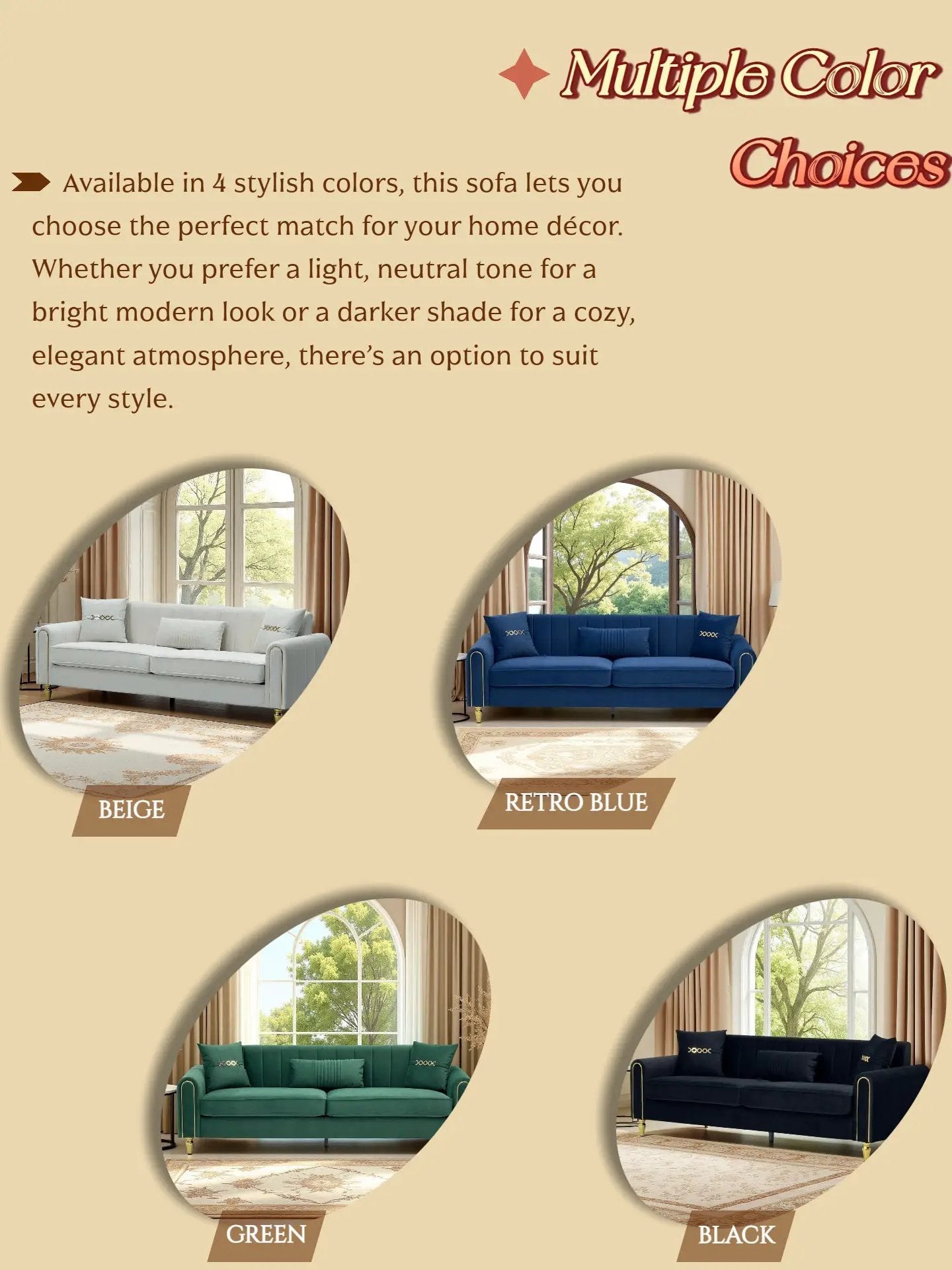 Contemporary Upholstered Sofa Couch - 87.4 Inches by HouseOfZazla