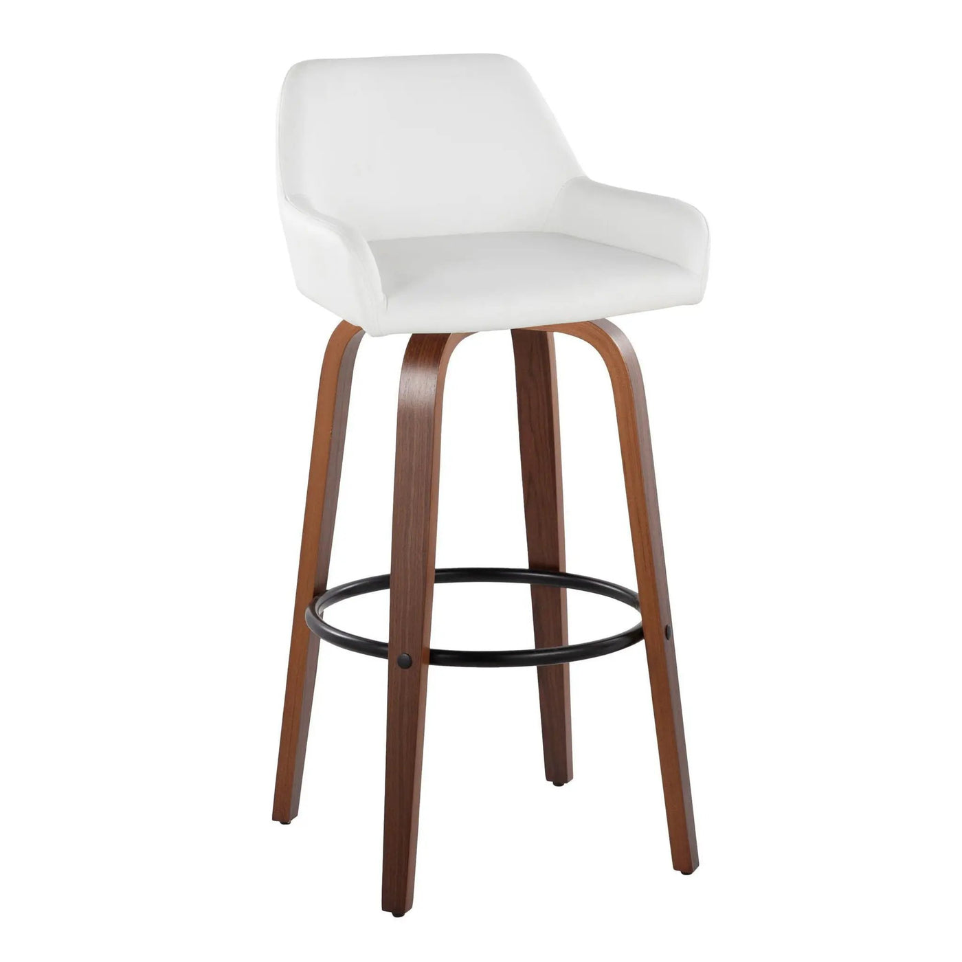 Daniella - Contemporary Fixed Height, Barstool & Swivel And Round Footrest (Set of 2) by HouseOfZazla