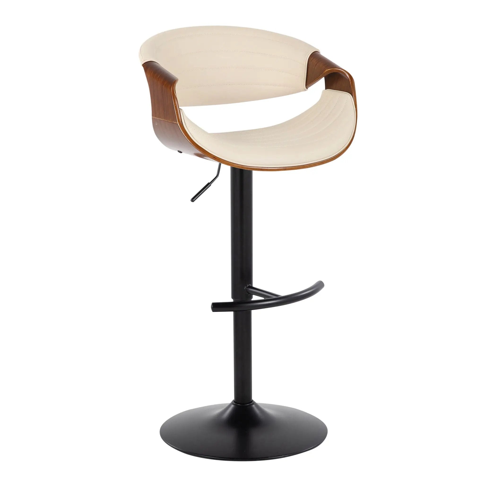 Symphony - Mid Century Modern Adjustable Barstool With Swivel With Rounded T Footrest (Set of 2) by HouseOfZazla