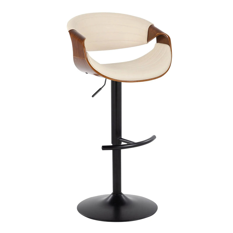 Symphony - Mid Century Modern Adjustable Barstool With Swivel With Rounded T Footrest (Set of 2) by HouseOfZazla