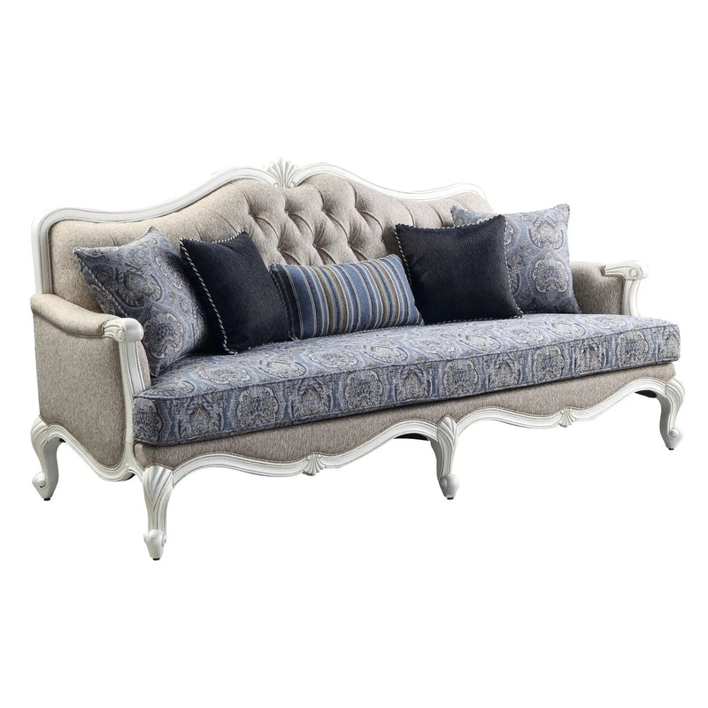 Ciddrenar - Sofa With 5 Pillows - Fabric & White by Unique Piece Furniture