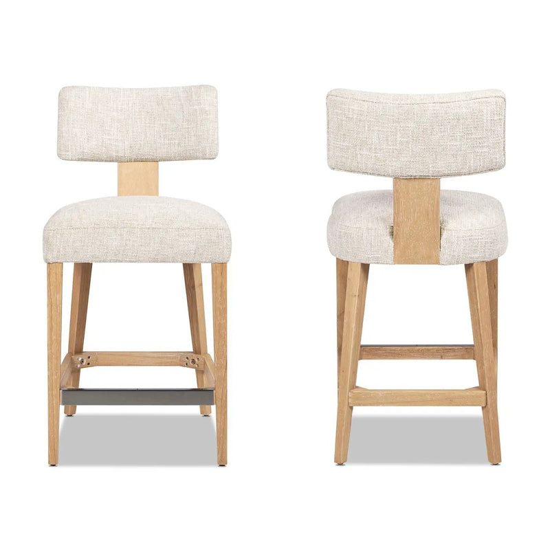 Penny - Round Arched Upholstered Counter Stool (Set of 2) - Travertine Beige by Unique Piece Furniture