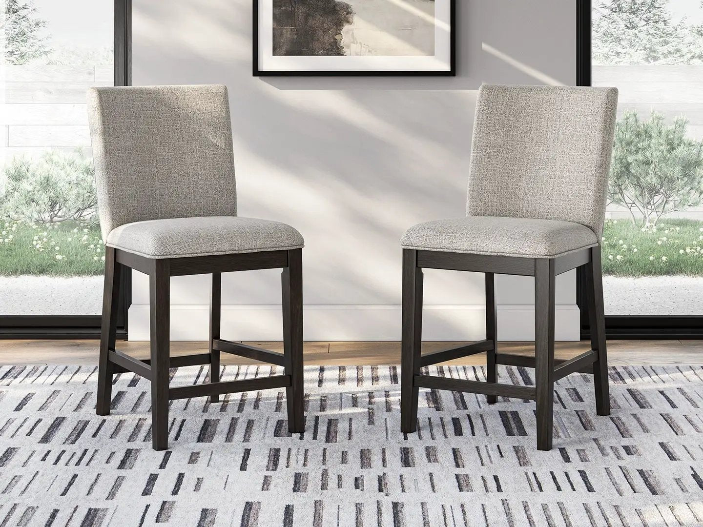 Neymorton - Upholstered Barstool (Set of 2) - Dark Grayish Brown by Unique Piece Furniture