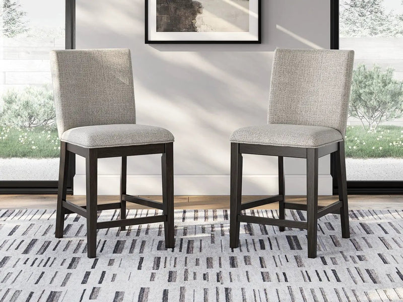 Neymorton - Upholstered Barstool (Set of 2) - Dark Grayish Brown by Unique Piece Furniture