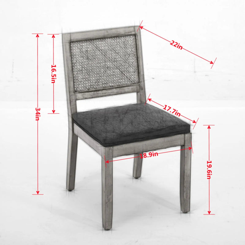 Farmhouse Rattan Dining Chairs Set of 2 by HouseOfZazla