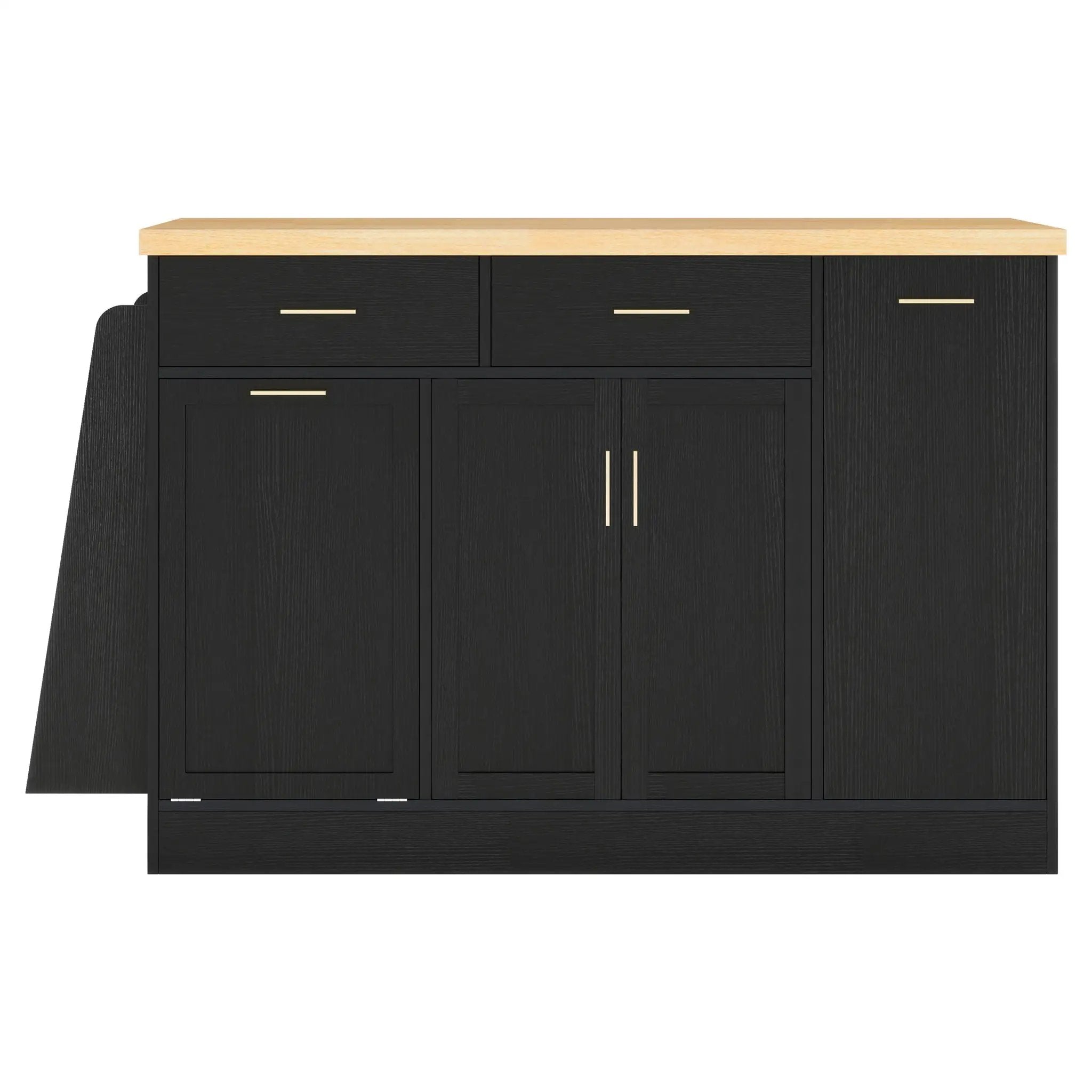 Kitchen Sideboard With Sliding Door Cabinet, 3 Tier Spice Rack by Unique Piece Furniture
