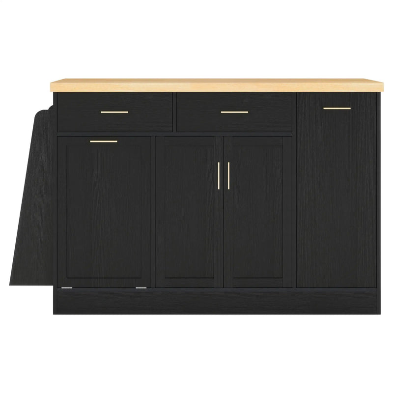 Kitchen Sideboard With Sliding Door Cabinet, 3 Tier Spice Rack by Unique Piece Furniture