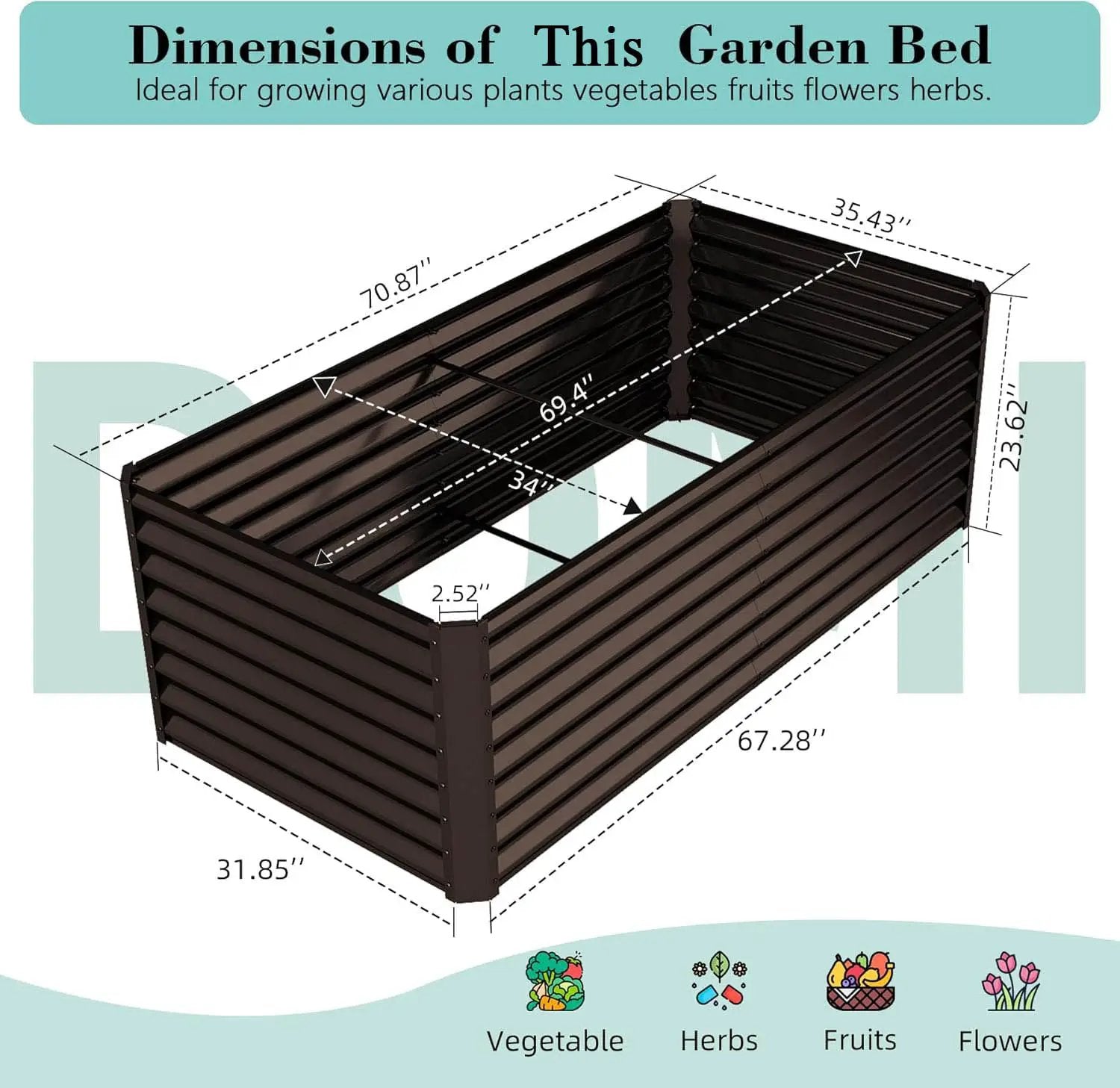 6x3x2 ft Galvanized Raised Garden Bed by HouseOfZazla