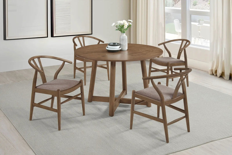 Dinah Round 47-inch Solid Wood Dining Table Walnut by Unique Piece Furniture