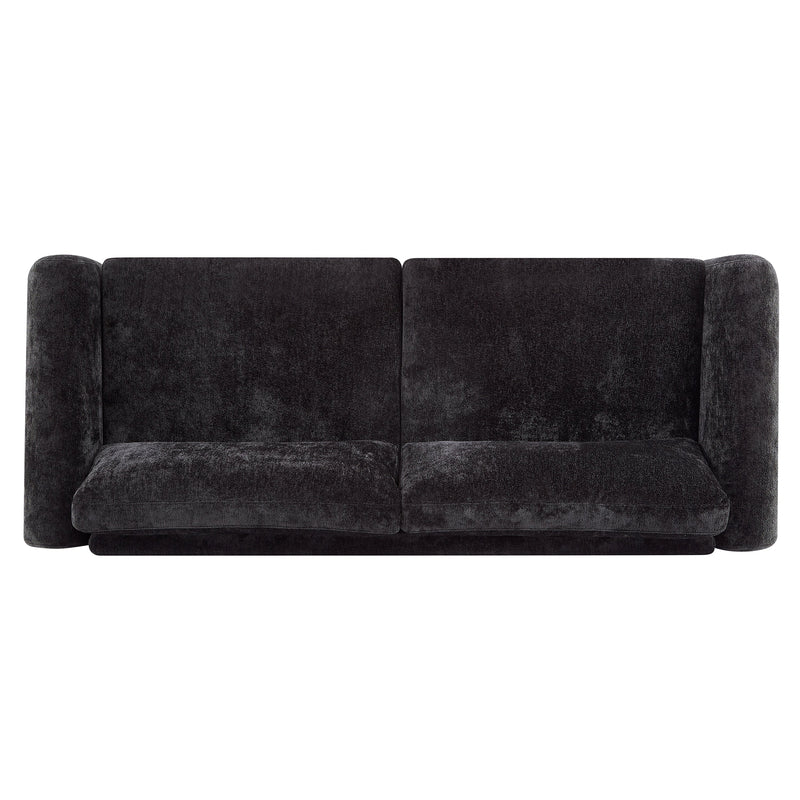 89"L Sofa with Chenille Fabric and Wooden Legs by HouseOfZazla