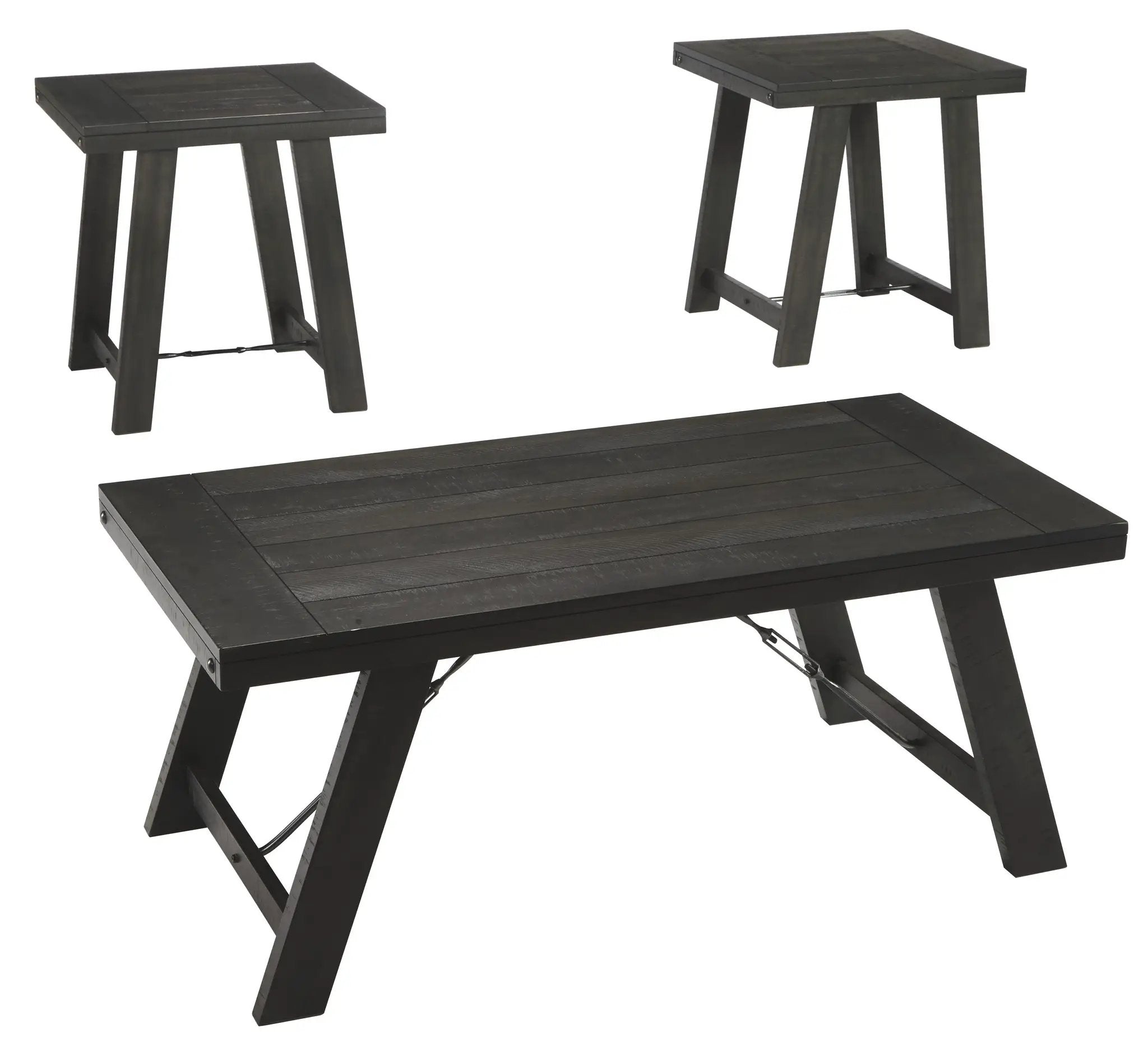 Noorbrook - Occasional Table Set (Set of 3) - Black / Pewter by Unique Piece Furniture