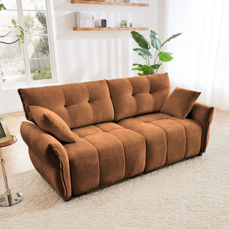 Modern Sofa & Pillows, Textured Cover, High Rebound Cushions by Unique Piece Furniture
