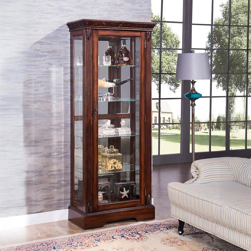 Addy - Curio Cabinet - Cherry by Unique Piece Furniture