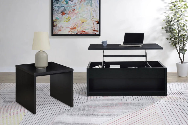Knapp 2-piece Lift Top Coffee Table Set Black by Unique Piece Furniture