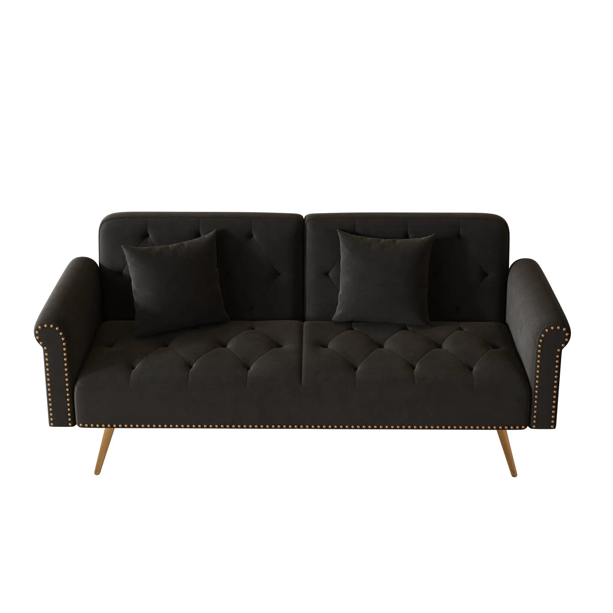Luxurious Sofa Bed With Nail Head Trim And Matching Pillow by Unique Piece Furniture