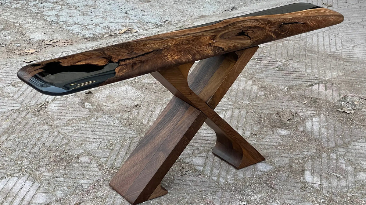 Handmade Solid Walnut Console Table for Entryway and Foyer, photo 6 of 13