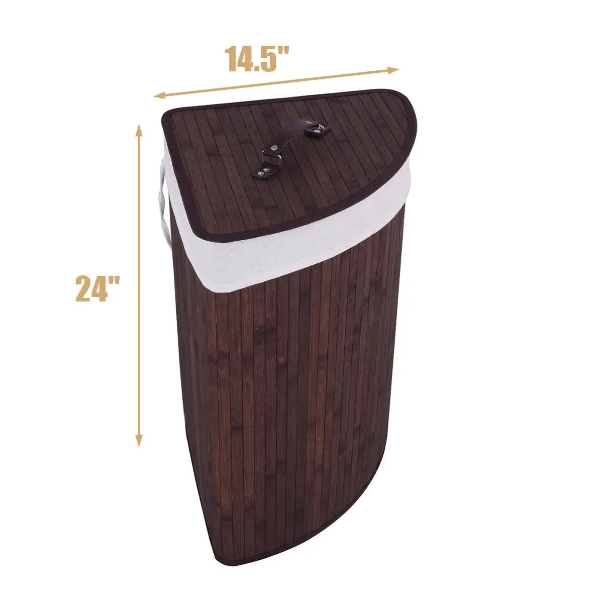 Corner Bamboo Hamper Laundry Basket, photo 4 of 11