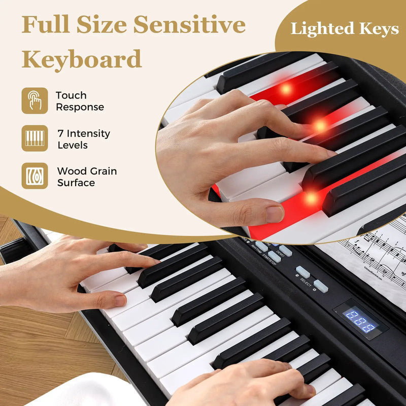 88-Key Electric Piano Keyboard with Adjustable Stand and Portable Bag by DirectDeals