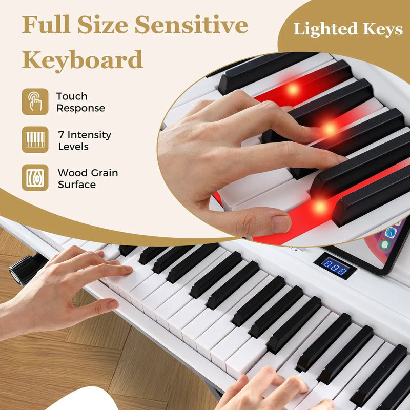 88-Key Electric Piano Keyboard with Adjustable Stand and Portable Bag by DirectDeals