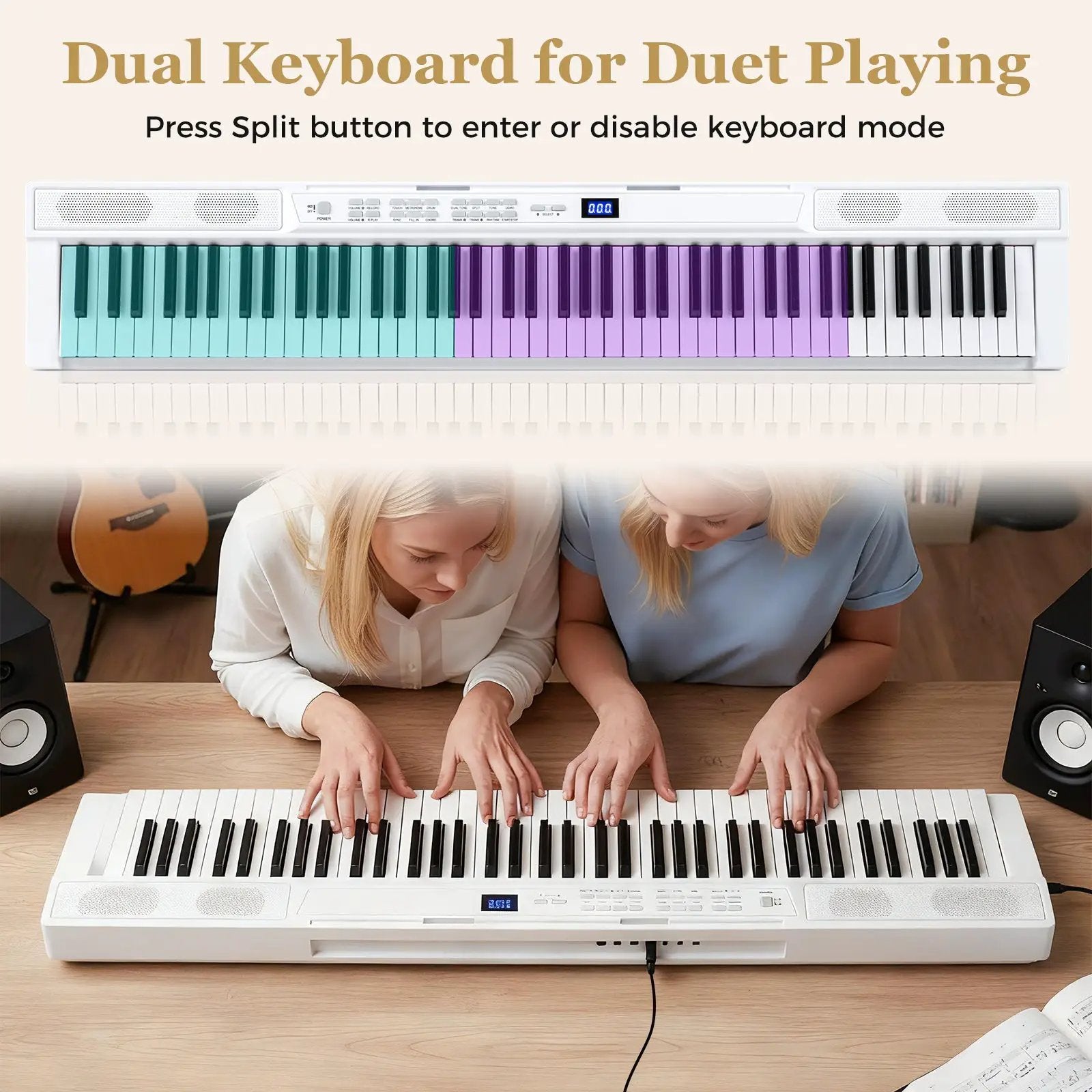 88-Key Electric Piano Keyboard with Adjustable Stand and Portable Bag by DirectDeals