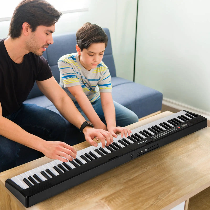 88 Key Foldable Electric Keyboard Piano with Wireless MIDI and Dual Speakers by DirectDeals