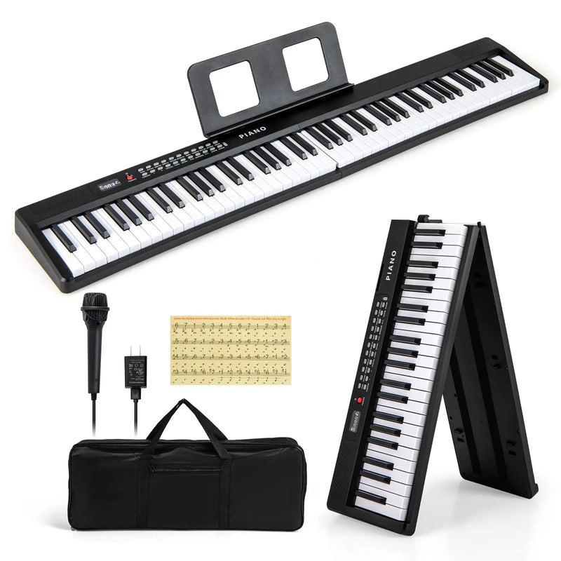 88 Key Foldable Electric Keyboard Piano with Wireless MIDI and Dual Speakers by DirectDeals