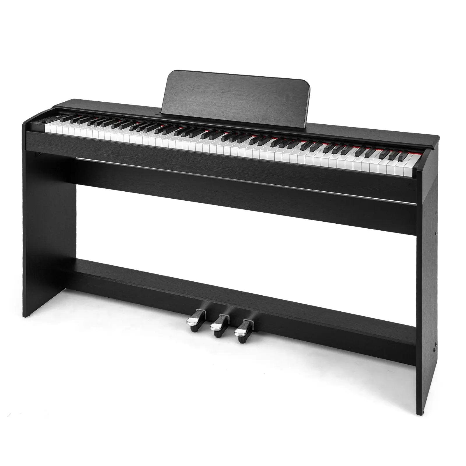 88-Key Hammer Action Weighted Keyboard with Furniture Stand-Black by DirectDeals