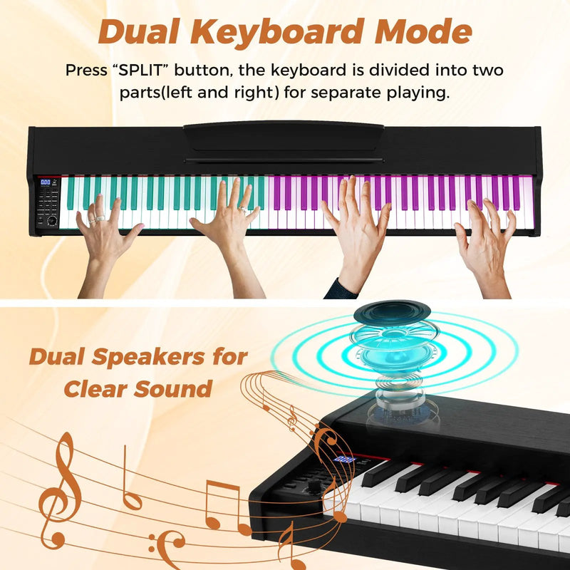 88-Key Keyboard Piano Set with Adjustable Stand by DirectDeals