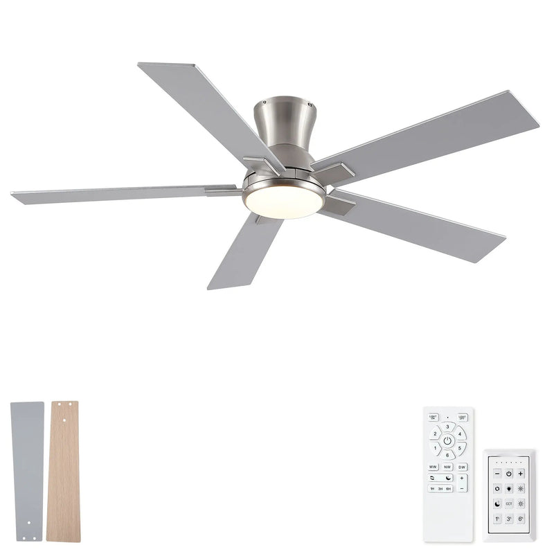 Reversible Quiet Motor Ceiling Fan Light With ABS Blades by HouseOfZazla