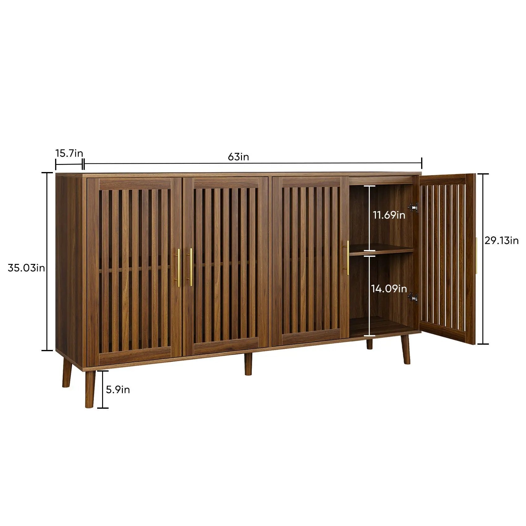 Grille Striped Sideboard Buffet Cabinet With Storage by Unique Piece Furniture