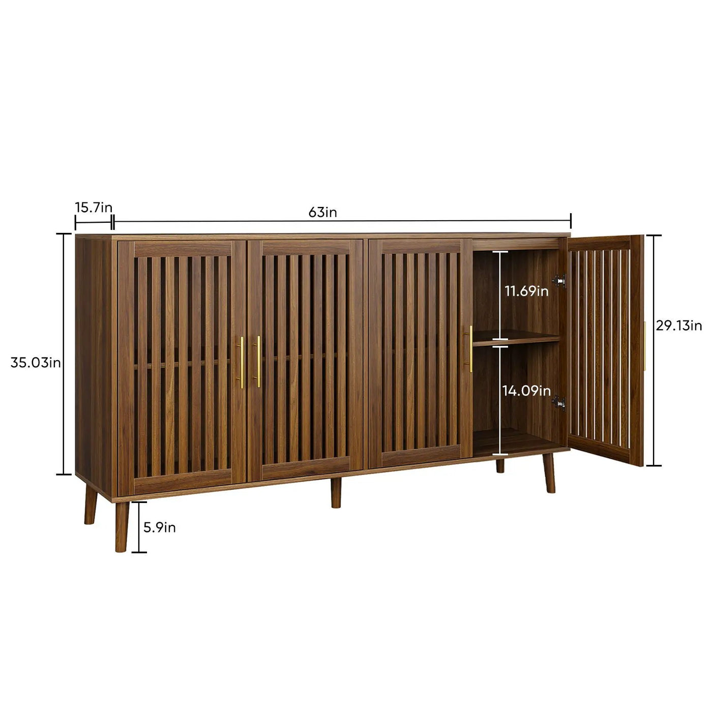 Grille Striped Sideboard Buffet Cabinet With Storage by HouseOfZazla