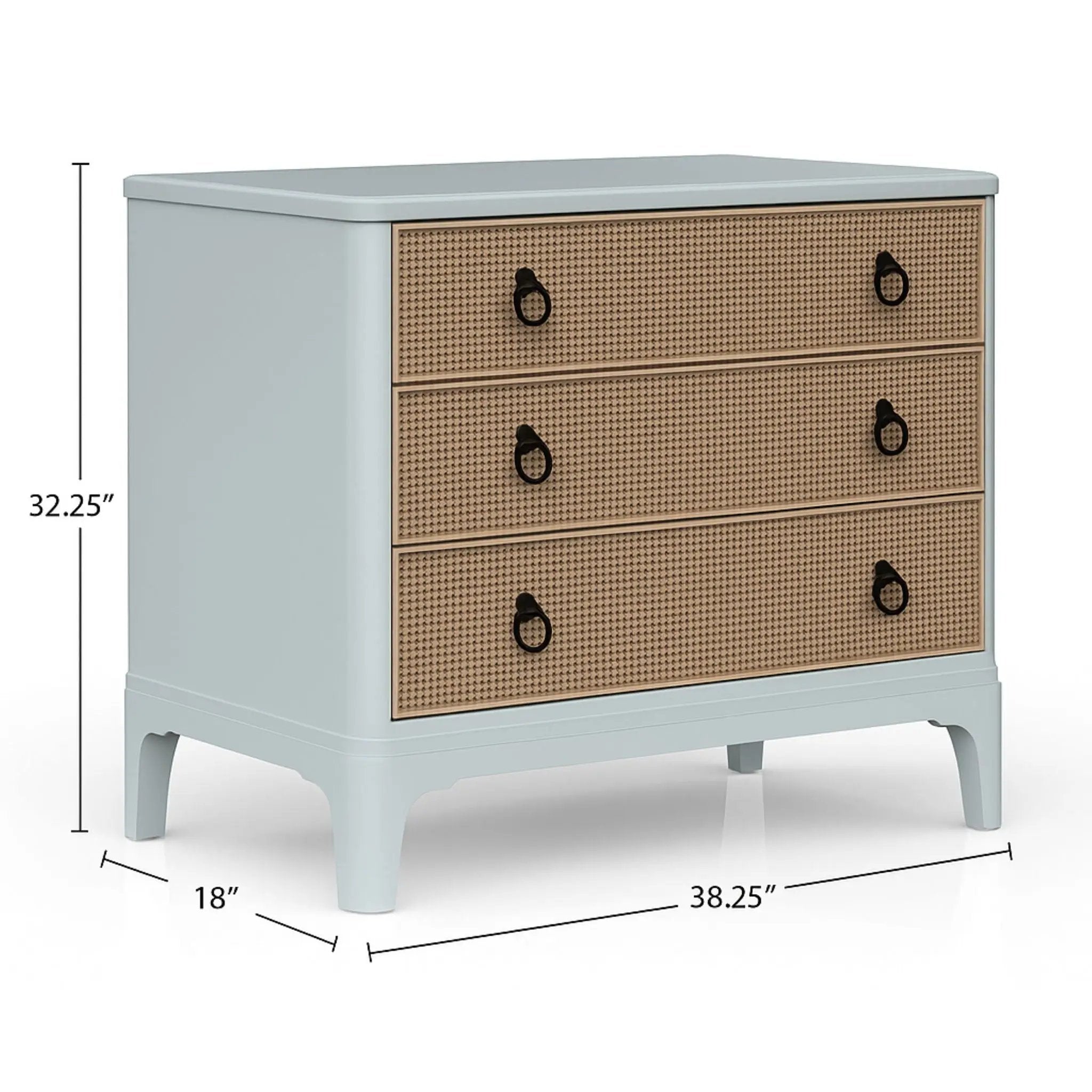 3 Drawers Hall Chest With Cane Fronts by Unique Piece Furniture