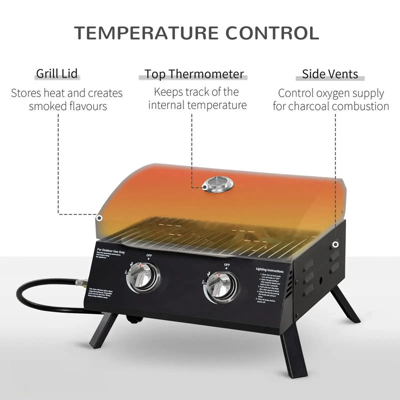 21.75" Portable Grill with 2 Burners Camping by HouseOfZazla