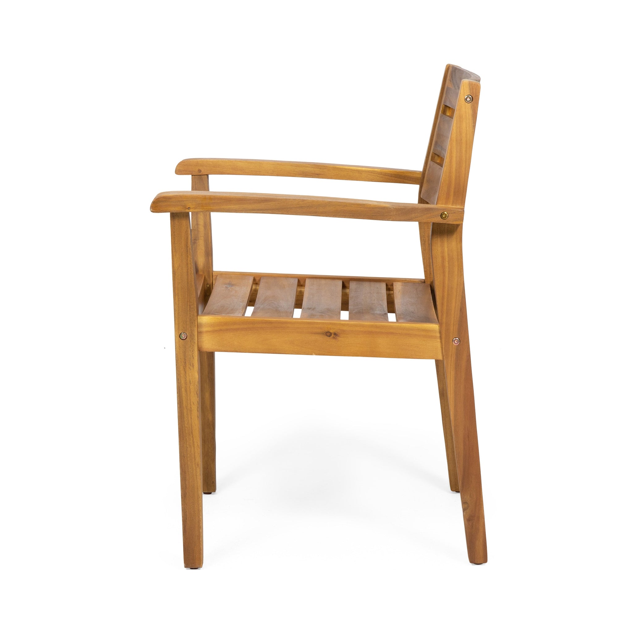Stamford Dining Chairs Set of 2, Acacia Wood Patio Armchair by HouseOfZazla