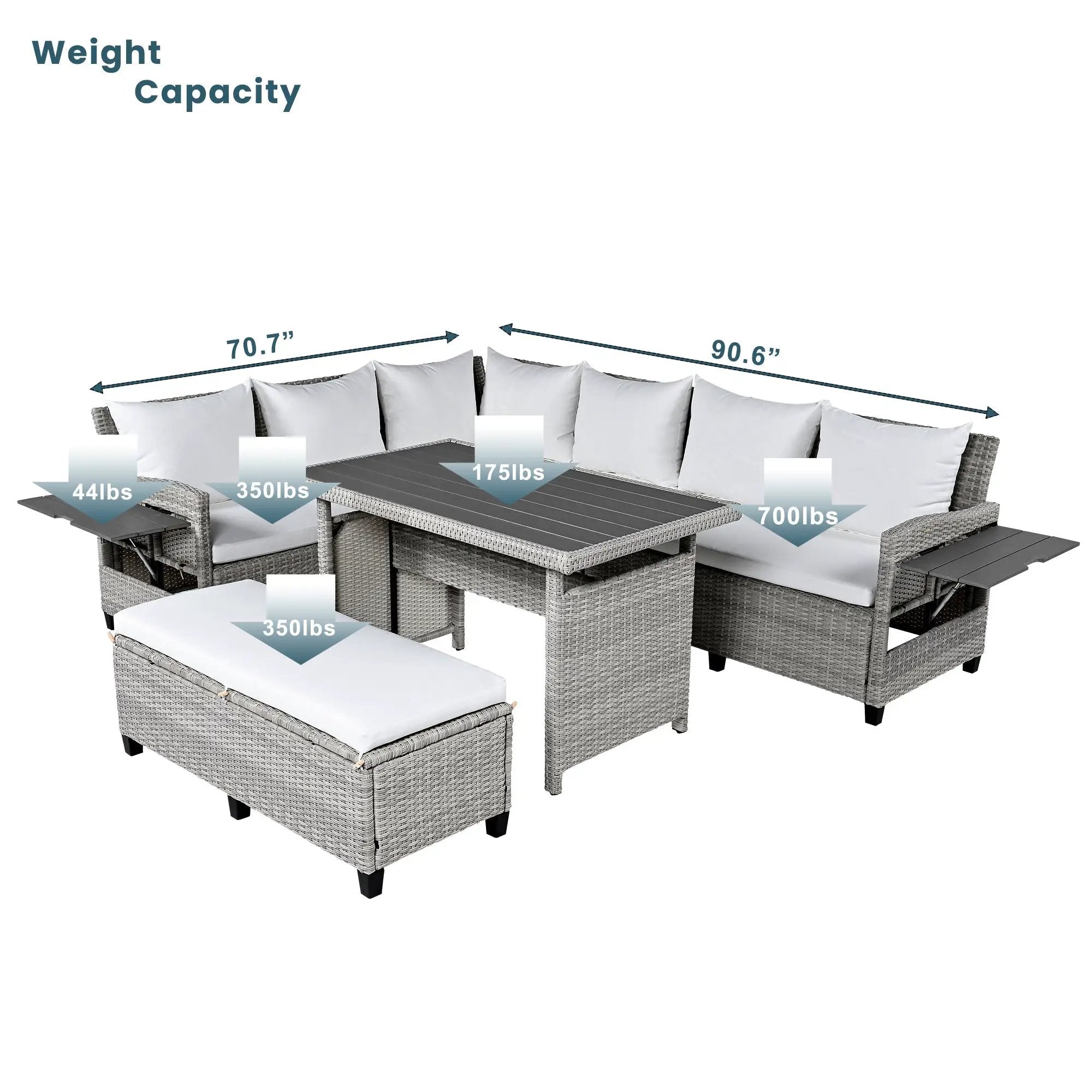 Tomax 5-Piece Outdoor Patio Rattan Sofa Set by HouseOfZazla