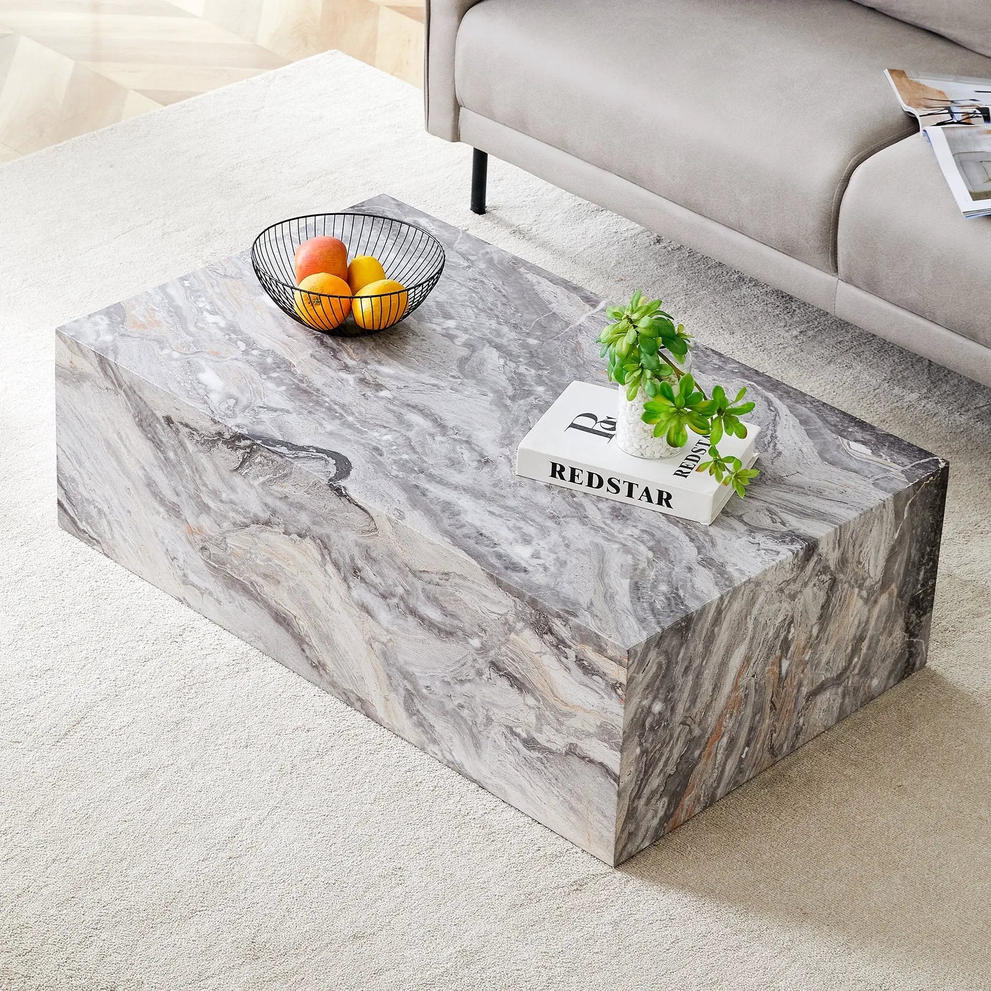 Elegant Grey Stone Pattern Coffee Table by HouseOfZazla