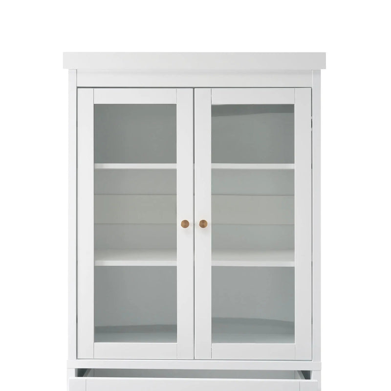 Freestanding Tall Bathroom Cabinet With Adjustable Shelves, Drawers, Soft Close Glass Doors by HouseOfZazla